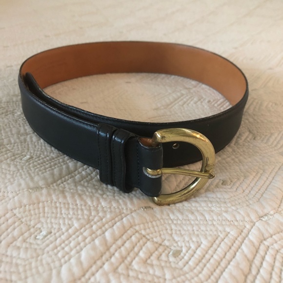 Coach leather belt in navy size S - Picture 1 of 6